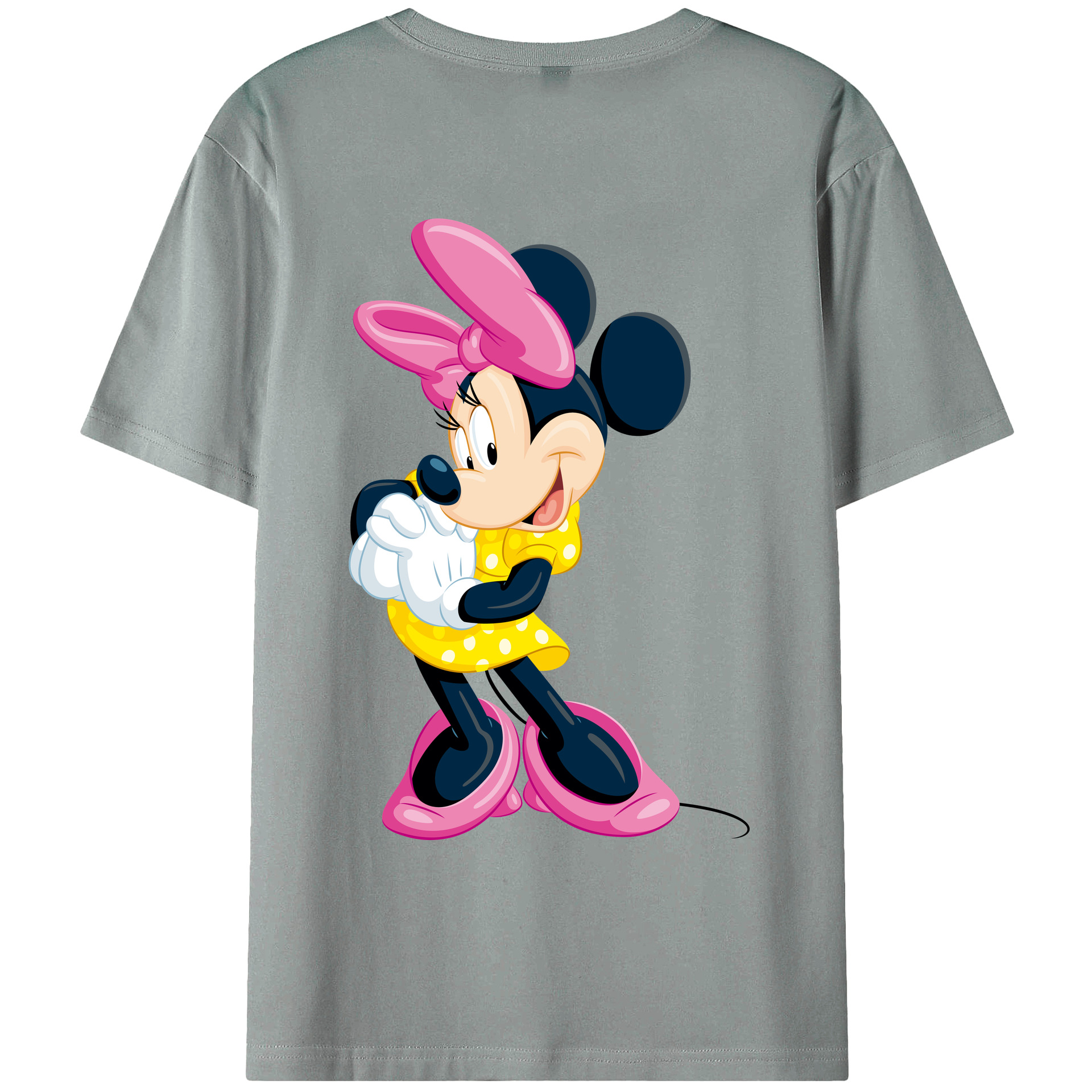 ミッキーマウス Mickey Mouse 綿100％ メンズ半袖Tシャツ（バックプリント） 通気性